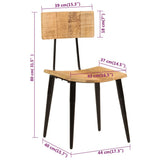Dining Chairs 2 pcs 44x40x80 cm Solid Wood Mango 348161