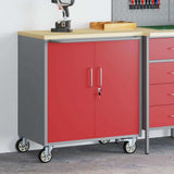 Trolley Rolling Workbench Red and Grey 75 x 45 x 85 cm 4103486