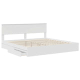 Storage Bed with Headboard White 200 x 200 cm Engineered Wood 3410763