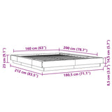 Bed Frame without Mattress Grey Sonoma 160x200 cm 3281180