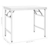 Kitchen Folding Work Table 100x60x80 cm Stainless Steel 326157