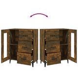 Sideboard Smoked Oak 69.5x34x90 cm Engineered Wood 817366