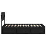 Bed Frame with Headboard Black 100 x 200 cm Solid Pine Wood 3409792