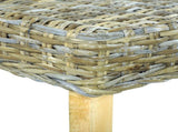 Bench 110 cm Natural Kubu Rattan and Solid Mahogany Wood 285791