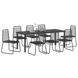 Garden Dining Set 9 pcs Black Powder-Coated Steel 3379393