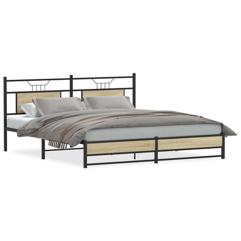 Bed Frame without Mattress Sonoma Oak 160x200 cm Engineered Wood 4106965