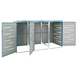 Triple Wheelie Bin Shed 207x77.5x112.5 cm Stainless Steel 149568