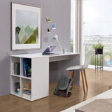 ZNTS FMD Desk with Side Shelves 117x72.9x73.5 cm White 428732