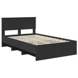 Bed Frame with Headboard Black 120 x 123 cm Engineered Wood 3408866