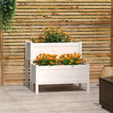Planter White 84.5x84x75 cm Solid Wood Pine 822258