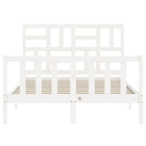 Bed Frame without Mattress White 140x200 cm Solid Wood Pine 3193077