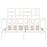 Bed Frame without Mattress White Small Double Solid Wood Pine 3193047