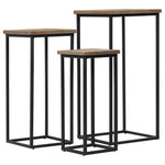 3 Piece Plant Table Set Reclaimed Teak 246088