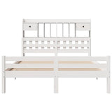 Bookcase Bed without Mattress White 140x200cm Solid Wood Pine 3322264