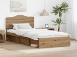Bed Frame Artisian Oak 75 x 190 cm Solid Pine Wood 3413379