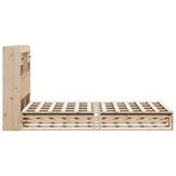 Bookcase Bed without Mattress 135x190 cm Double Solid Wood Pine 3323983