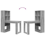 Desk with Shelf Grey Sonoma 122 x 67 x 145 cm Engineered Wood 3337262