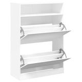Shoe Cabinet with 2 Flip-Drawers White 80x34x116 cm 3214406