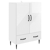 Sideboard High Gloss White 66 x 34.5 x 95 cm Engineered Wood 894899