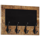 Wall-mounted Coat Racks with 4 Hooks 2 pcs Solid Wood Mango 358951
