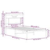 Bed Frame without Mattress Smoked Oak 80x200 cm Engineered Wood 4106734