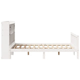 Bookcase Bed without Mattress White 135x190 cm Double Solid Wood Pine 3321734