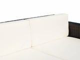 Rattan Sofa, 2 Seater Garden Furniture with Soft Padded Cushion and Armrests, Wicker Garden Loveseat T3398P314702