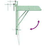 Hanging Balcony Table Folding Mint Green 60 x 39 x 65 cm Steel 42008072