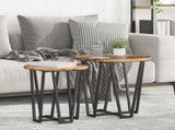 Side Table Set 2 pcs Old Wood and Black 869724