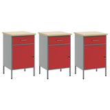 Work Cabinet with Drawer 7 pcs Red Engineered Wood and Steel 3321431