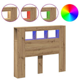LED Headboard Artisan Oak 120x18.5x103.5 cm Engineered Wood 857685