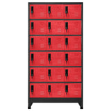 Locker Cabinet Anthracite and Red 90x40x180 cm Steel 339833