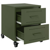 Bedside Cabinets 2 pcs Olive Green 36x39x43.5 cm Steel 846635