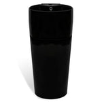 ZNTS Ceramic Stand Bathroom Sink Basin Faucet/Overflow Hole Black Round 141943
