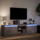 TV Cabinet with LED Concrete Grey 180x34x50 cm Engineered Wood 3307915
