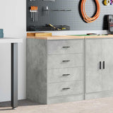 Garage Storage Cabinet Concrete Grey 60x51x85 cm Solid Wood Pine 860601