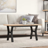 Coffee Table Y-Frame 100x50x45.5 cm Solid Wood Pine and Steel 3282776