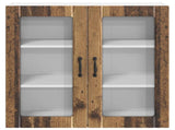 Wall Glass Cabinet LUCCA Old Wood 80 x 31 x 80 cm 885073