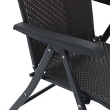 Folding Garden Chairs 4 pcs Black Coffee Poly Rattan 3270609