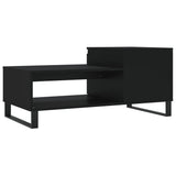 ZNTS Coffee Table Black 100x50x45 cm Engineered Wood 830837