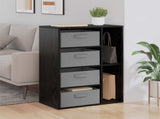 Sideboard with Drawer Black Oak 60 x 33.5 x 84 cm 8000469