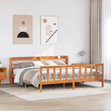 Bed Frame with Headboard without Mattress Wax Brown 200x200 cm 3306602
