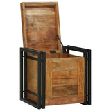 Storage Box Brown and Black 40 x 40 x 40 cm Solid Acacia Wood 4016750