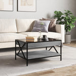 ZNTS Coffee Table with Infinity LED Grey Sonoma 70x50x38 cm 847705