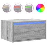 Wall-mounted Bedside Cabinets with LED Lights 2 pcs Grey Sonoma 860222