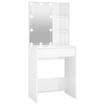 Dressing Table with LED High Gloss White 60x40x140 cm 808834
