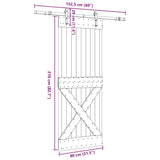 Sliding Door with Hardware Set 80x210 cm Solid Wood Pine 3332785