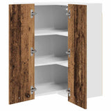 Hanging Cabinet with Storage Old Wood and White 57 x 57 x 80 cm 884296