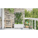Garden Planter 2 pcs White 80 x 40 x 143 cm Steel 42002906