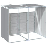 Wheelie Bin Storage for Double Bins Grey 144x81x113 cm Steel 4006176